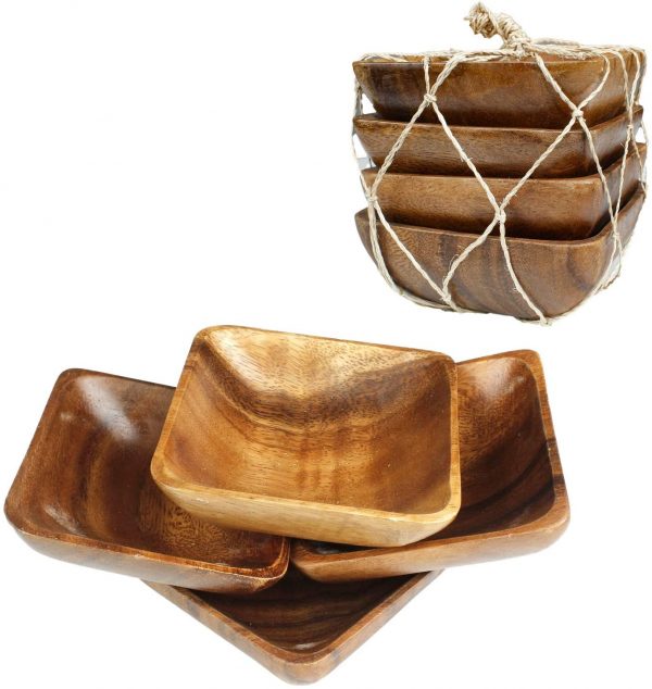 Handmade Calabash Carved Wood Bowls 