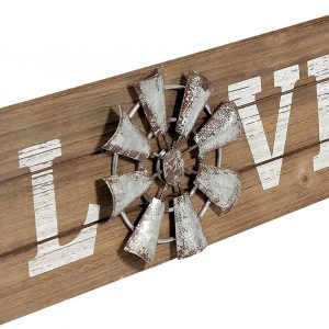 Wood + Metal Windmill Love Letter Sign