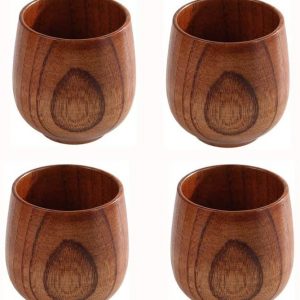 Natural Solid Wooden Teacups