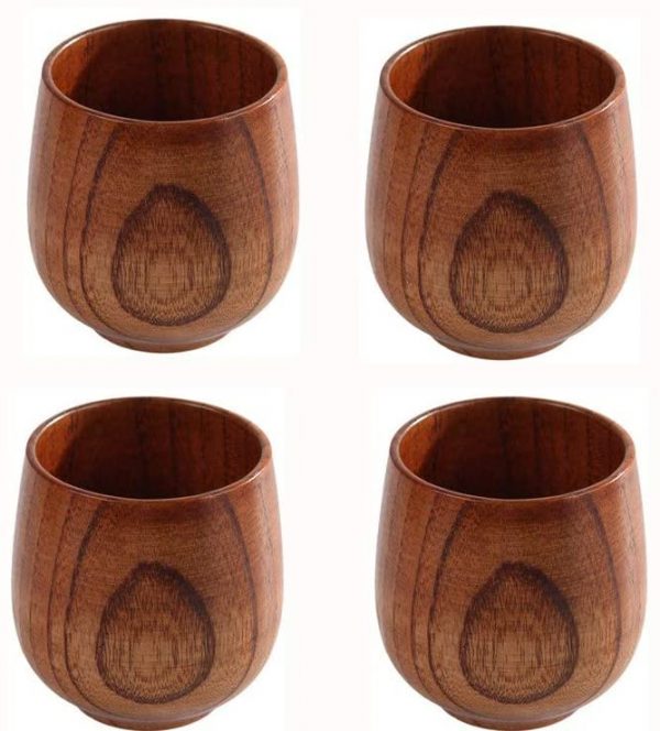 Natural Solid Wooden Teacups