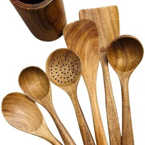 Natural Durable Nonstick Teak Wood Cooking Utensils